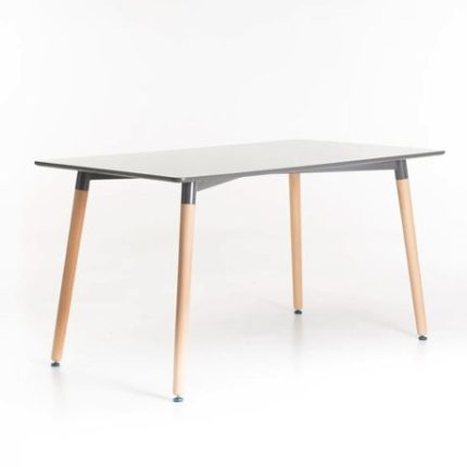 Betty Wooden Leg Dining Table-Dark Grey 6 Seater