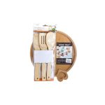 Natural Bamboo Wooden Food Tray (Heart), Wooden Kitchen Utensil Set of 3