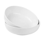 Large Ceramic White Bowl - Porcelain Serving Bowl - 2 Pack - 11 inch