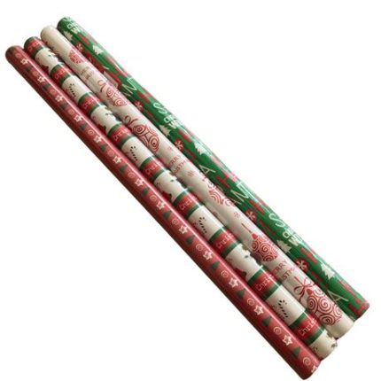 Premium Christmas Gift Wrapping Paper (Pack of 4) 70cm x 5m