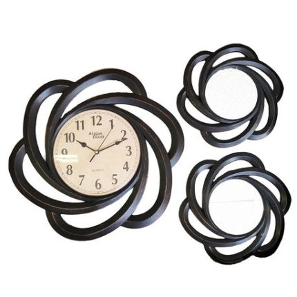 Creative Wall Clock Creative Mute Fashion Decoration Clock with Mirror - A