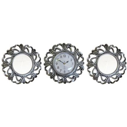 Creative Wall Clock Creative Mute Fashion Decoration Clock with Mirror - B