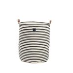 Canvas Laundry Basket Bold Black Stripe (40cm x 50cm)