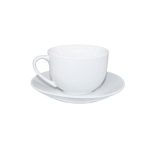 12 Piece Fine Bone Tea Cup & Saucer Drinkware Set - Pure White