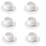 Mega Expresso Cup & Saucer 12 Piece Set Cappuccino Porcelain