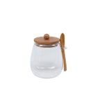 Transparent Honey Jar Wooden Lid & Spoon - 0.43 ml