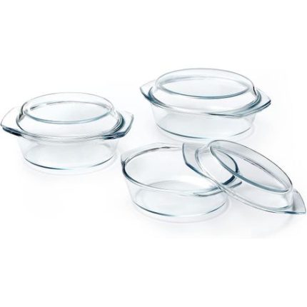 Glass 300L Round Lasagna Dish - 3-Piece