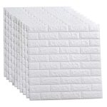 Set of 10 3D Brick Wallpaper - White