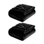 Ultra Plush Blankets-Throws-Fleece Blanket - Soft - Set of 2 - Brown