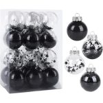 Fillecd Transparent Baubles 24Pcs - Black