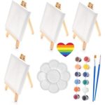 Craft Small Art Party Supplies, Mini Canvas and Easel 10cm & Heart