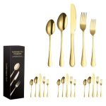 Stainless Steel 20-Piece Flatware, Cutlery Set Service for 4 - Gold