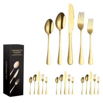 Stainless Steel 20-Piece Flatware, Cutlery Set Service for 4 - Silver