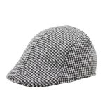 Blackchilli Vintage Newsboy Flat Cap/Beret - Brown Houndstooth