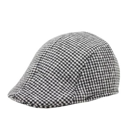 Blackchilli Vintage Newsboy Flat Cap/Beret - Grey Check