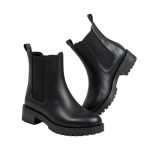 Women's Black Chunky Boots - UK 4