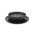 Aura Gracca Crete Dinner Set 12 Piece - Charcoal Grey