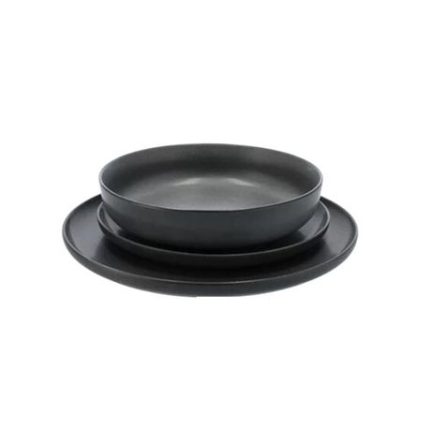 Aura Gracca Crete Dinner Set 12 Piece - Charcoal Grey