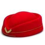 Beret Airline Air Hostess Flight Attendant Party Hat For Women - Red