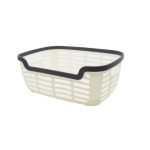 Multi Purpose Plastic Basket 24cm x 16cm x 9.5cm - Cream