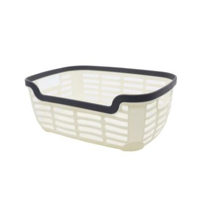 Multi Purpose Plastic Basket 24cm x 16cm x 9.5cm - Cream