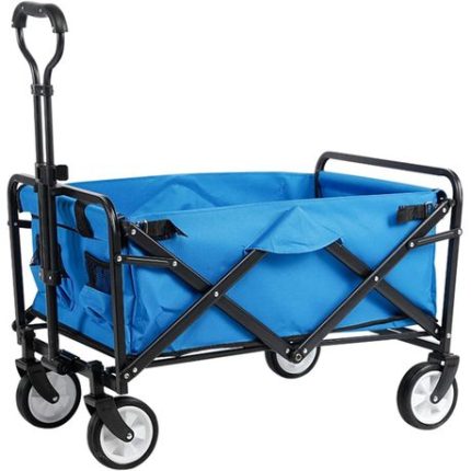 Foldable Portable Shopping Pull Wagon 75 x 49 x 65cm - Blue