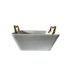Bowl 24X24x10cm Porcelain With Gold Handles Bj2111021 - Kitchen Essentials