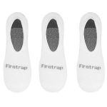 Firetrap Mens Invisible 3 Pack Socks - White - 12+ [Parallel Import]