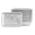 Home Storage Disposable Aluminium Rectangle Food Container Set of 20 - S
