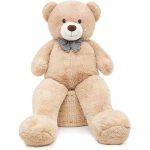 TANOTIB - Huggable & Soft Giant Teddy Bear With A Bow -Light Brown - 180cm
