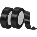 Decorative Bow & Wrapping Satin Ribbon 25mm x 22m-2Rolls - Black