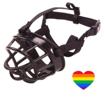Pet Adjustable Silicone Basket Muzzle For Aggressive Dogs & Heart Sticker - L