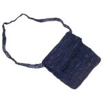 Navy Blue Woven Crossbody Bag with Zip (24cm x 32cm)