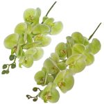 Garden Artificial Orchid Flower 9 Heads 2 Bundle - White, Pink