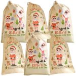 Craft Cartoon Christmas Elf Drawstring Gift Drawstring Gift Bags Set Of 6