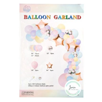 DIY Decoration Balloon Arch Kit - Pastel, Confetti and Rose Gold Stars