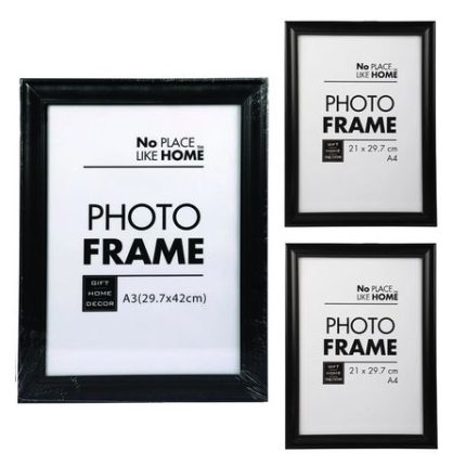 Black Rectangular MDF Picture and Certificate Frames - A3 and 2 x A4