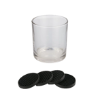 Whiskey Tumbler Glass 325ml and Silicone Round Coasters - 4 Pack