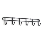 6-Hook Wall-Mount Hook Rack - Stainless Steel