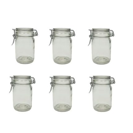 6Pack Cylinder Cliptop Jar 12cm x 6cm (270ml)