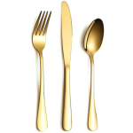 72 Pieces Gold Stainless steel Flatware Set- 24 Knives,24 Forks,24 Spoons