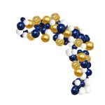 100 Pieces Balloon Sets - Dark Blue, Gold & White
