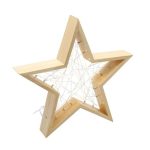 Elegant Wooden Star LED Warm White Lights -34cm