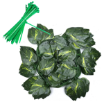 12 Strand Artificial Scindapsus Leaves Vine Hanging Garland Wall & Zip Ties - Green Leaves