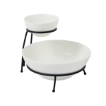White 2 Tier Chip & Dip Platter