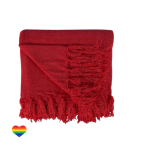 Red Checkerboard Style Throw with Heart Sticker