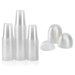 Clear Disposable Juice Cups With Lids 250ml (Pack of 50)