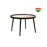 Round Coffee Table with a Heart Sticker