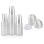 Clear Disposable Juice Cups With Lids (Pack of 50)
