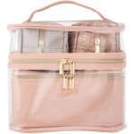Pink Glitter Love Toiletry Bag Set 4 Piece